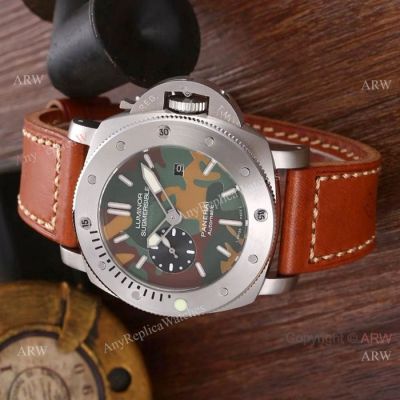 High Quality Panerai Luminor Submersible Replica Watches SS Camouflage Face